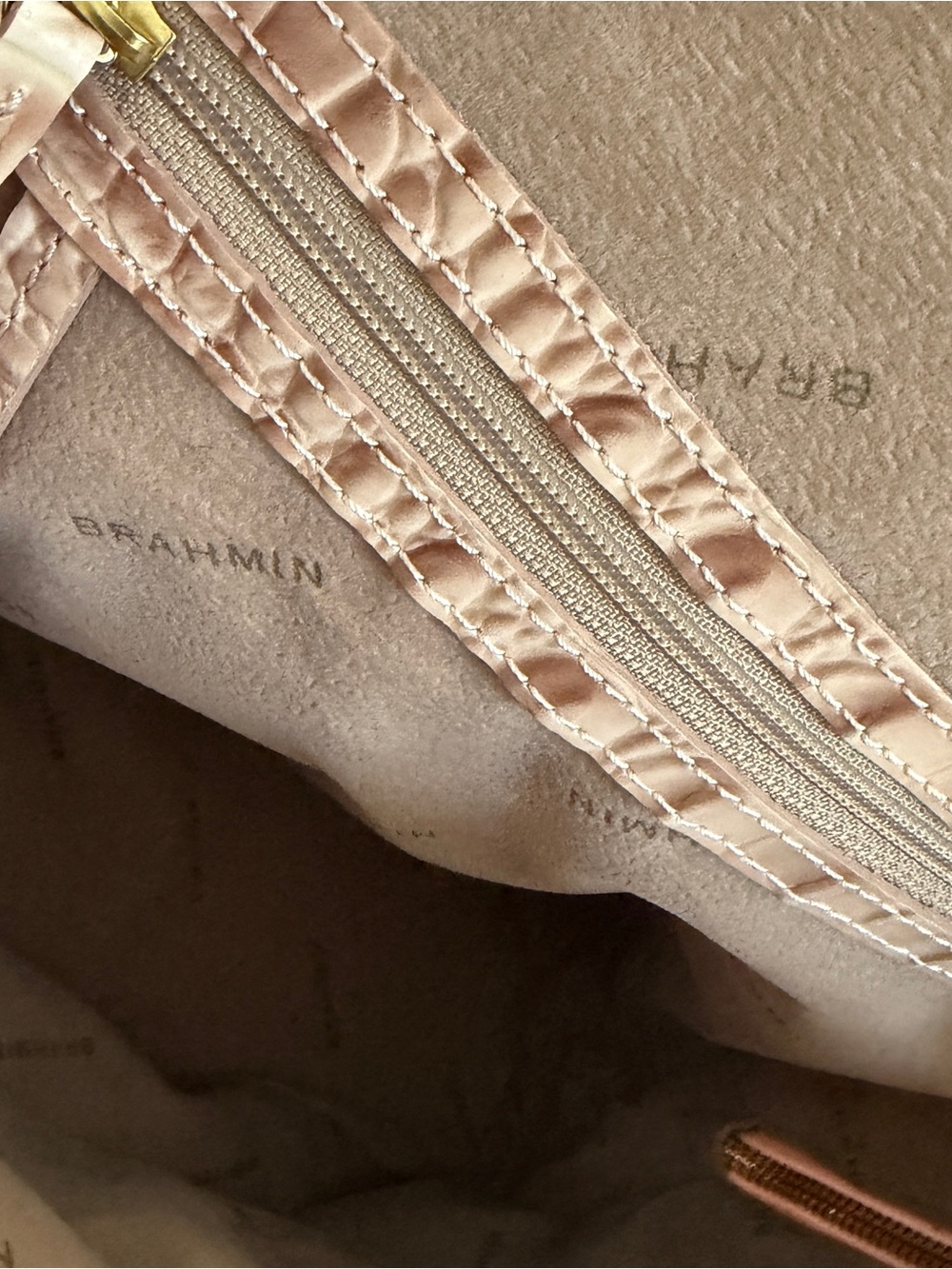 Brahmin Melbourne Mini Backpack Blush Pink Croc Embossed Leather Gold NWOT - Picture 14 of 14